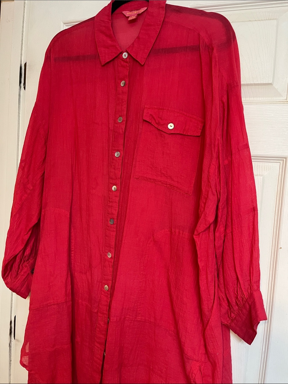 April Cornell Vibrant Red Tunic Top